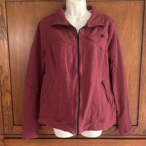 Cabi Training Jacket EUC Size Med. Burgandy slub terry with such a cute fit!